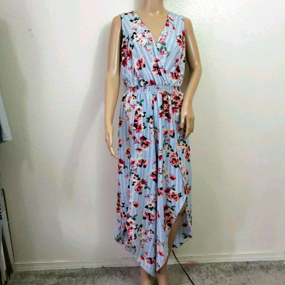 Blue Floral Summer Jumpsuit
